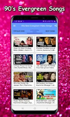 90's Evergreen Video Songs HD android App screenshot 3